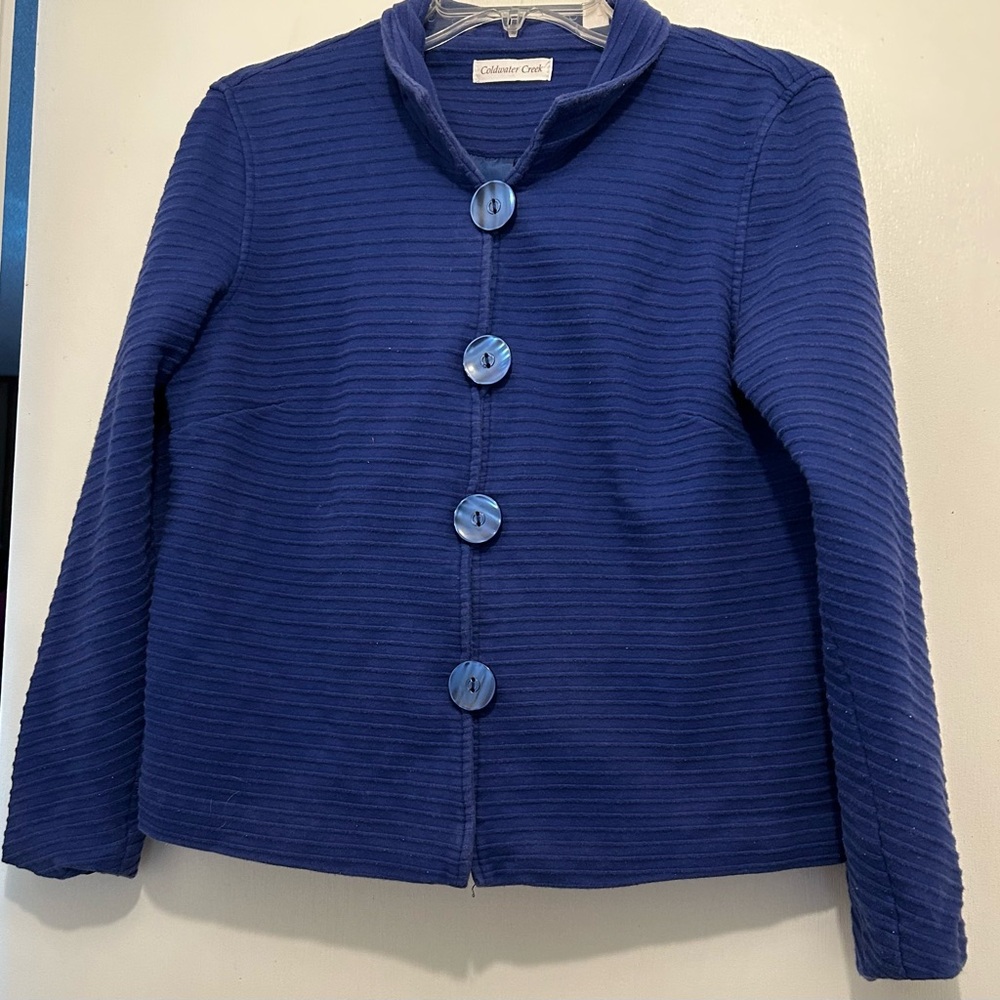 Coldwater Creek Royal Blue Light Weight Cardigan Jacket